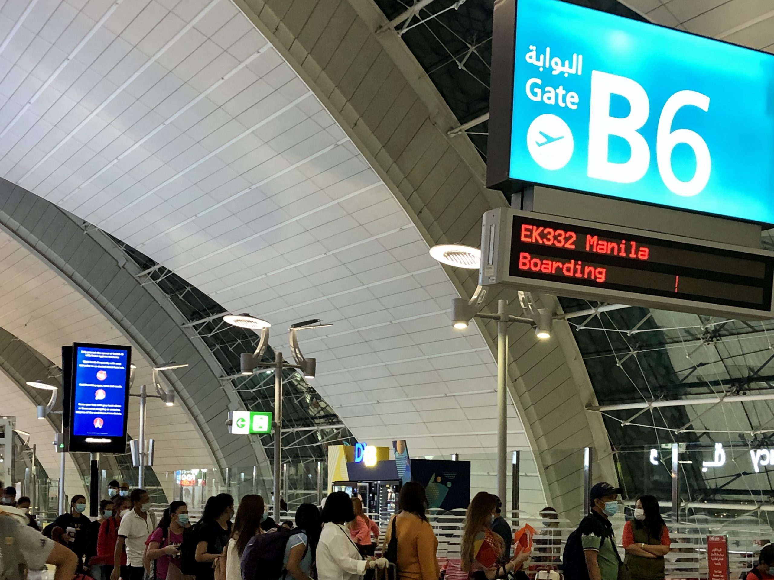 Dubai to Manila boarding